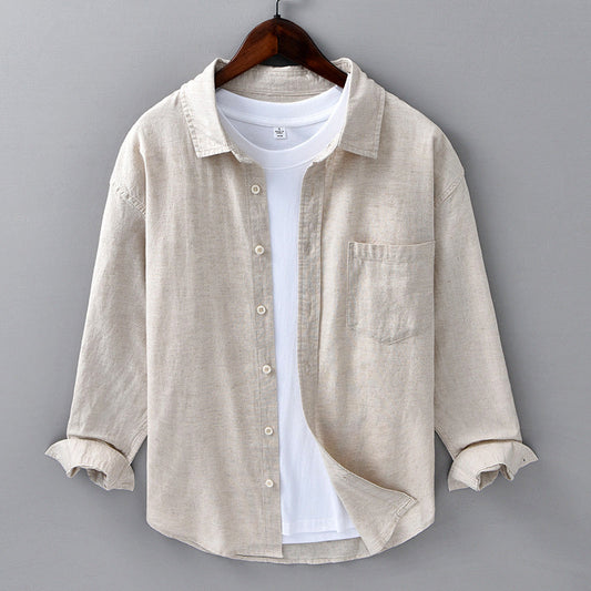 Camicia in Lino Azzurra Theodore Willow