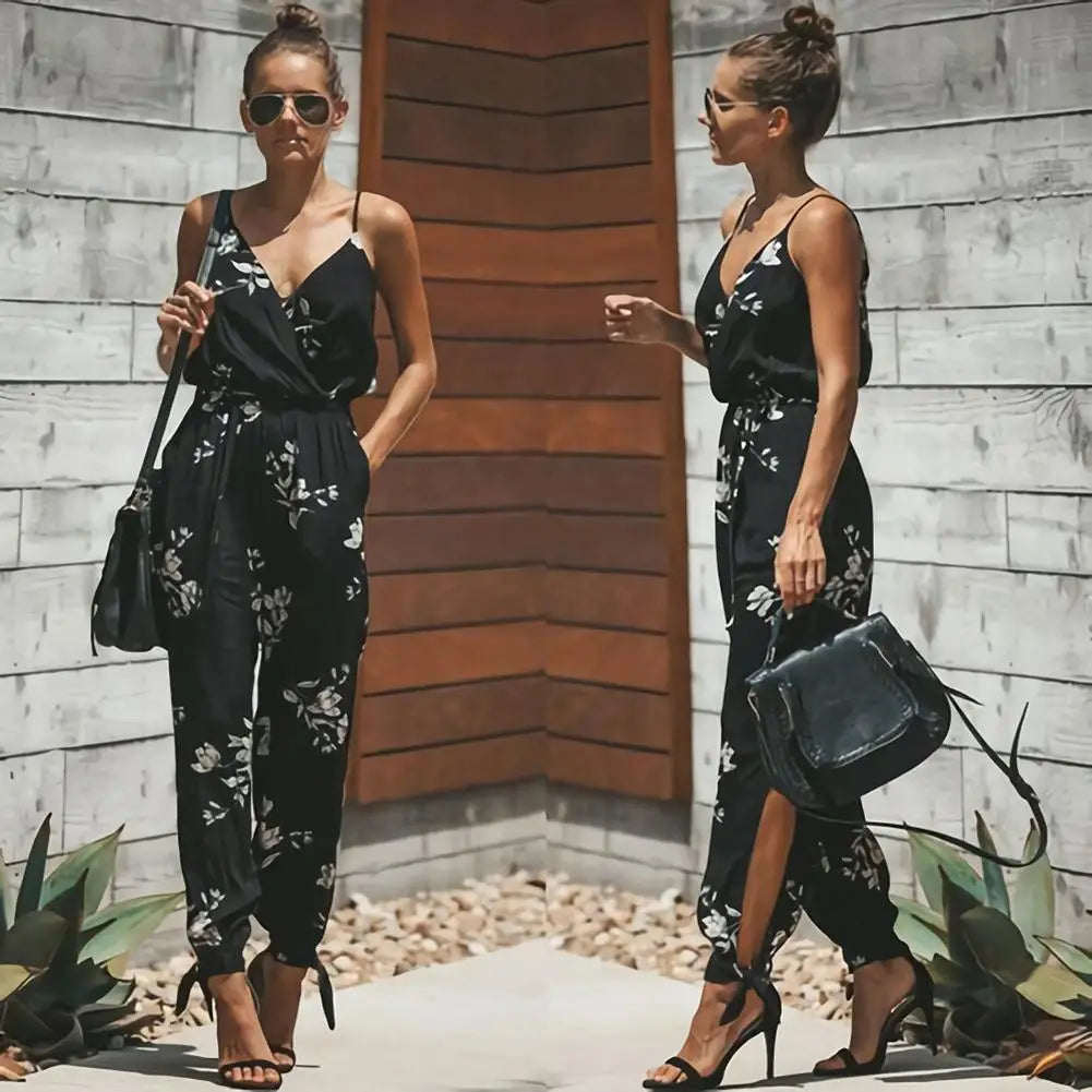 Tuta Jumpsuit Stampata Chic per uno Stile Estivo Senza Sforzo Stile Italiano