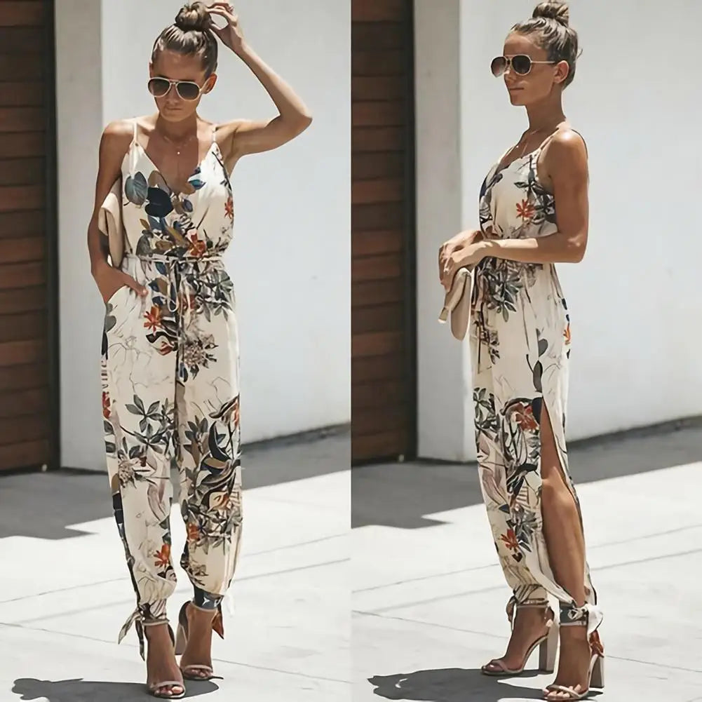 Tuta Jumpsuit Stampata Chic per uno Stile Estivo Senza Sforzo Stile Italiano