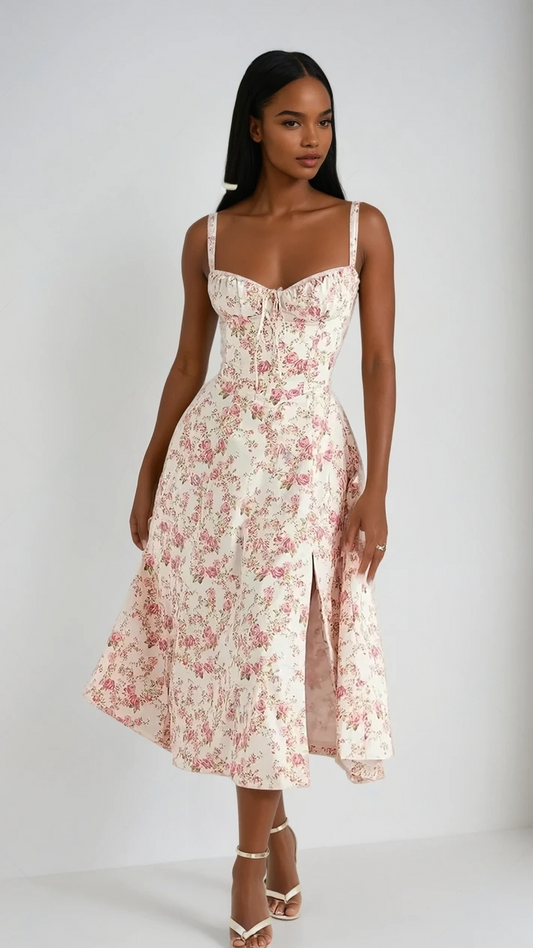 Vestito Estivo Avery Midi Bustier Corset per Stile Estivo Stile Italiano