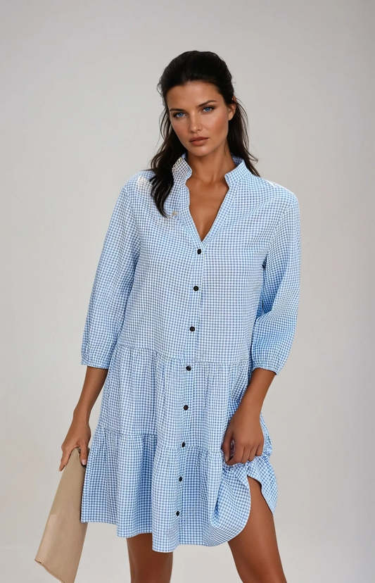 Vestito Estivo Blu Chiaro per Uscite e Eventi Informali Stile Italiano