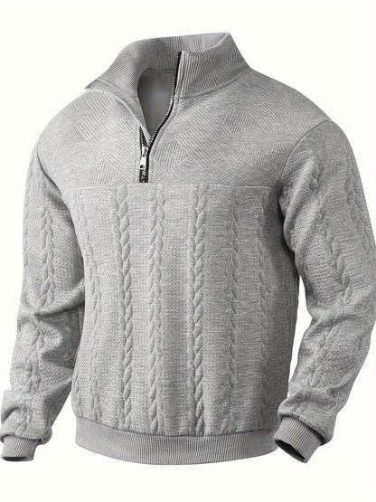 Martin - Maglione Autunnale con Mezza Zip e Collo Alto Elegante per Uomo