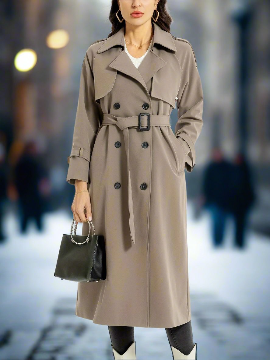 MILA | Trench Coat Lungo e Doppio Senso con Cintura