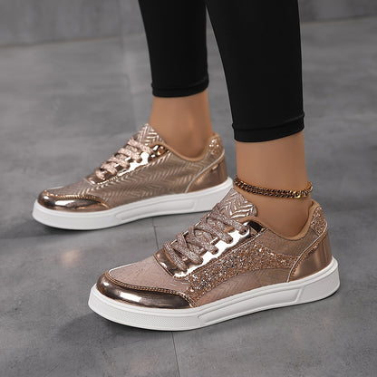 Fenna - Sneakers glitter eleganti con lacci e suola confortevole