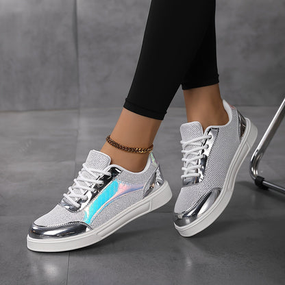 Fenna - Sneakers glitter eleganti con lacci e suola confortevole