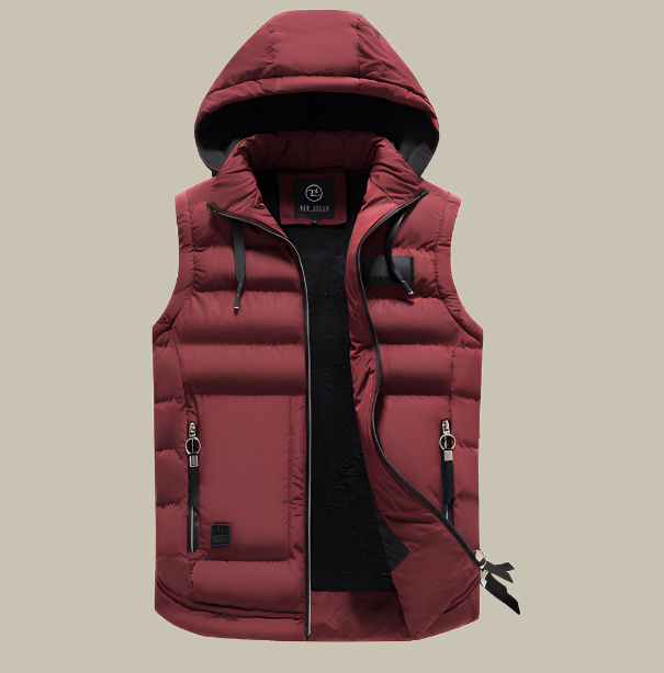 Lucio - Gilet Imbottito con Zip e Cappuccio