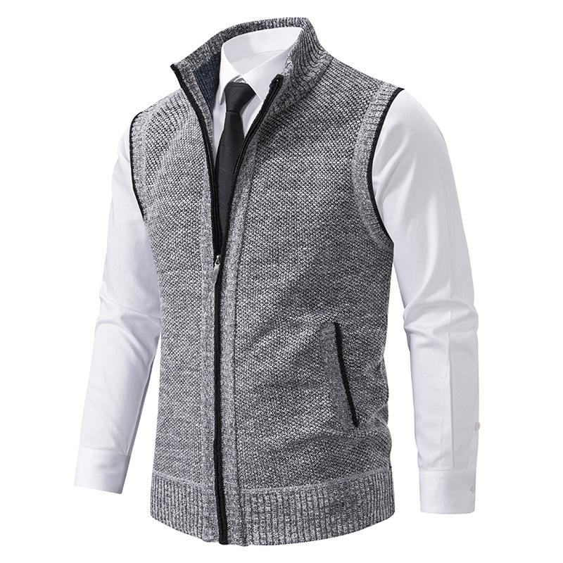 Luis - Gilet Collo Alto con Zip in Pile per Uomo