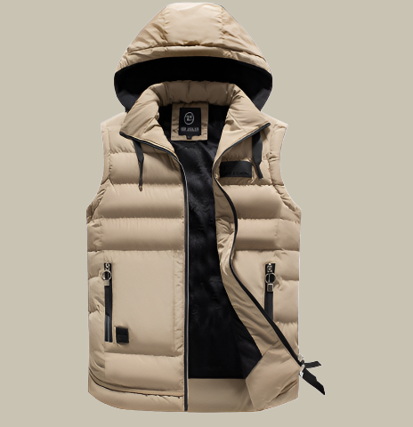 Lucio - Gilet Imbottito con Zip e Cappuccio