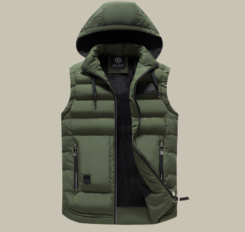 Lucio - Gilet Imbottito con Zip e Cappuccio