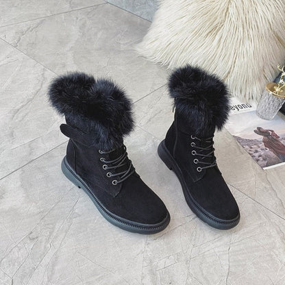 Stivali Invernali alla Moda con Fodera in Pelliccia Sintetica per Donna