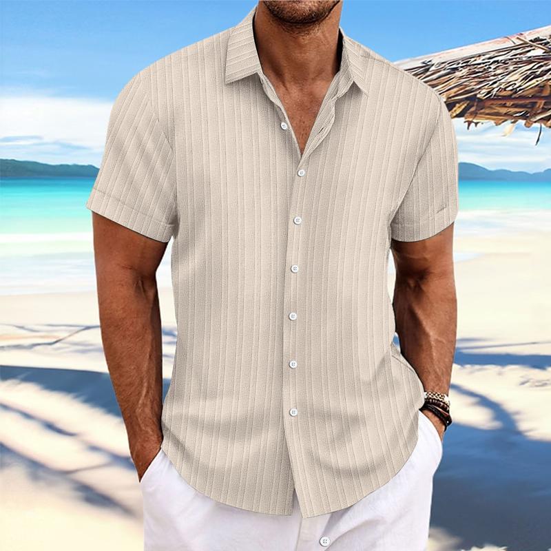 Felix - Camicia a righe in cotone e lino con colletto