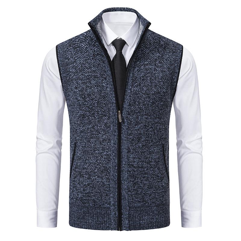 Luis - Gilet Collo Alto con Zip in Pile per Uomo