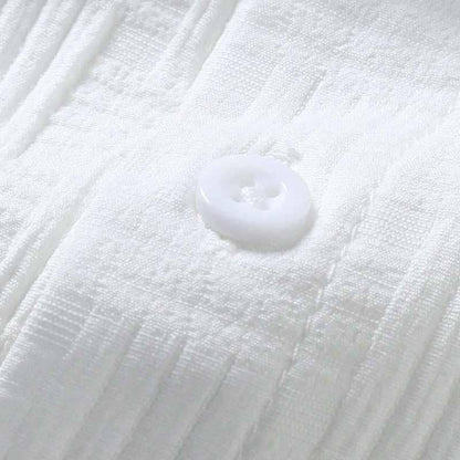 Declan - Camicia a Manica Corta in Colore Solido Texturizzato