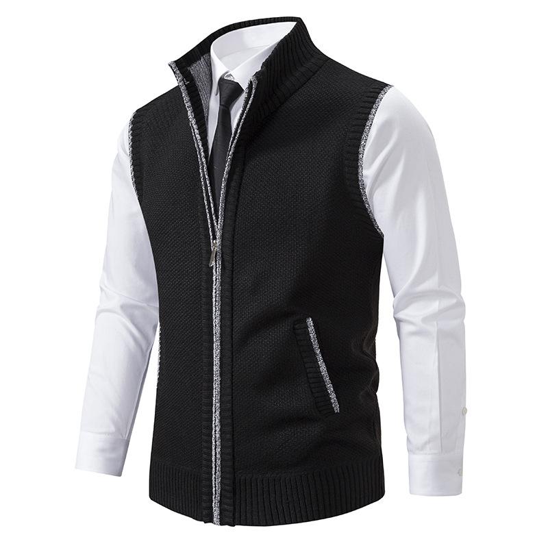 Luis - Gilet Collo Alto con Zip in Pile per Uomo