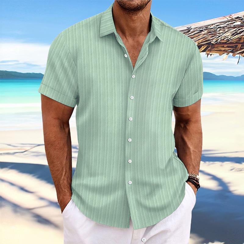 Felix - Camicia a righe in cotone e lino con colletto
