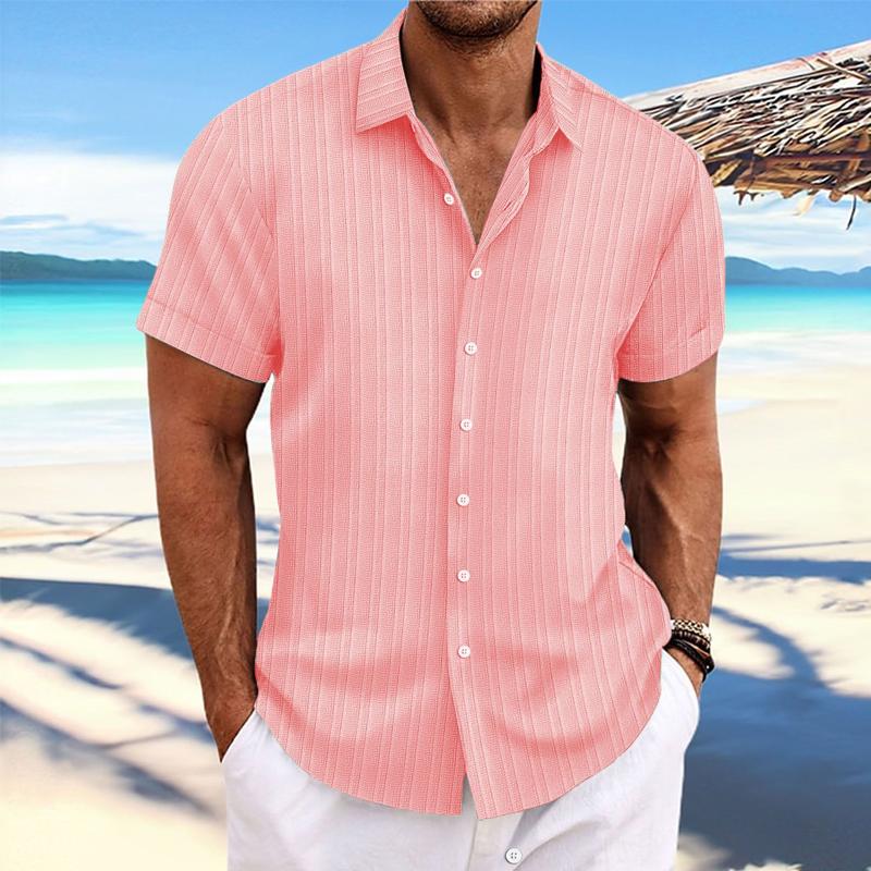 Felix - Camicia a righe in cotone e lino con colletto