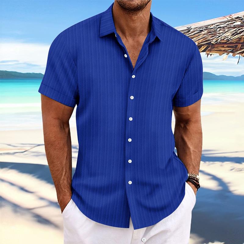 Felix - Camicia a righe in cotone e lino con colletto