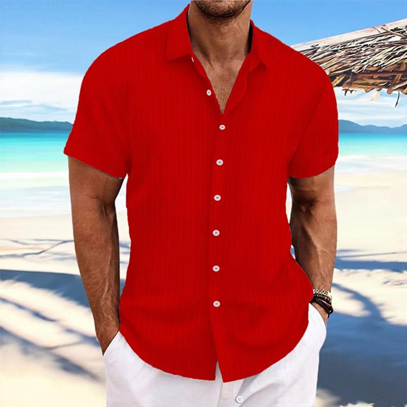 Felix - Camicia a righe in cotone e lino con colletto