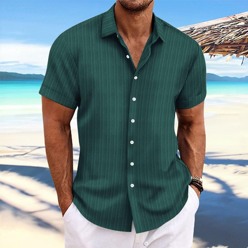 Felix - Camicia a righe in cotone e lino con colletto