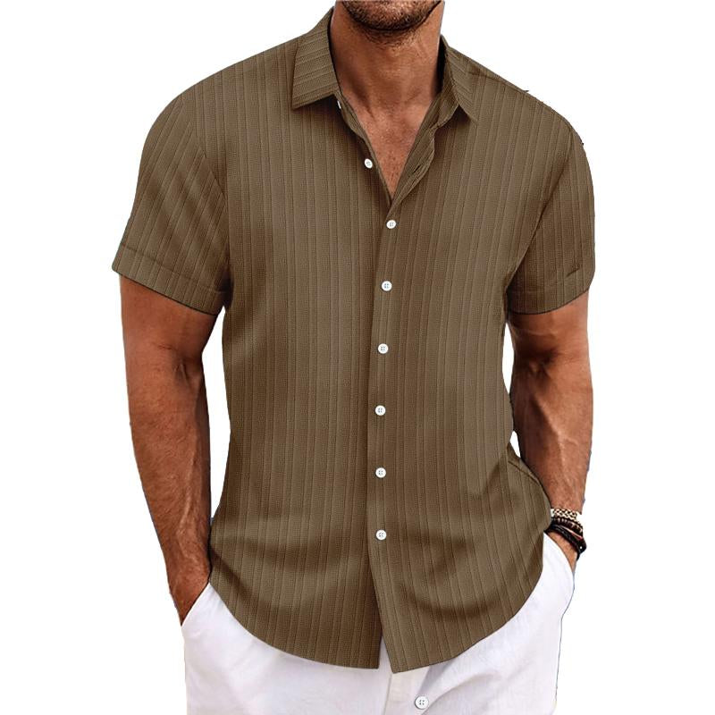 Felix - Camicia a righe in cotone e lino con colletto
