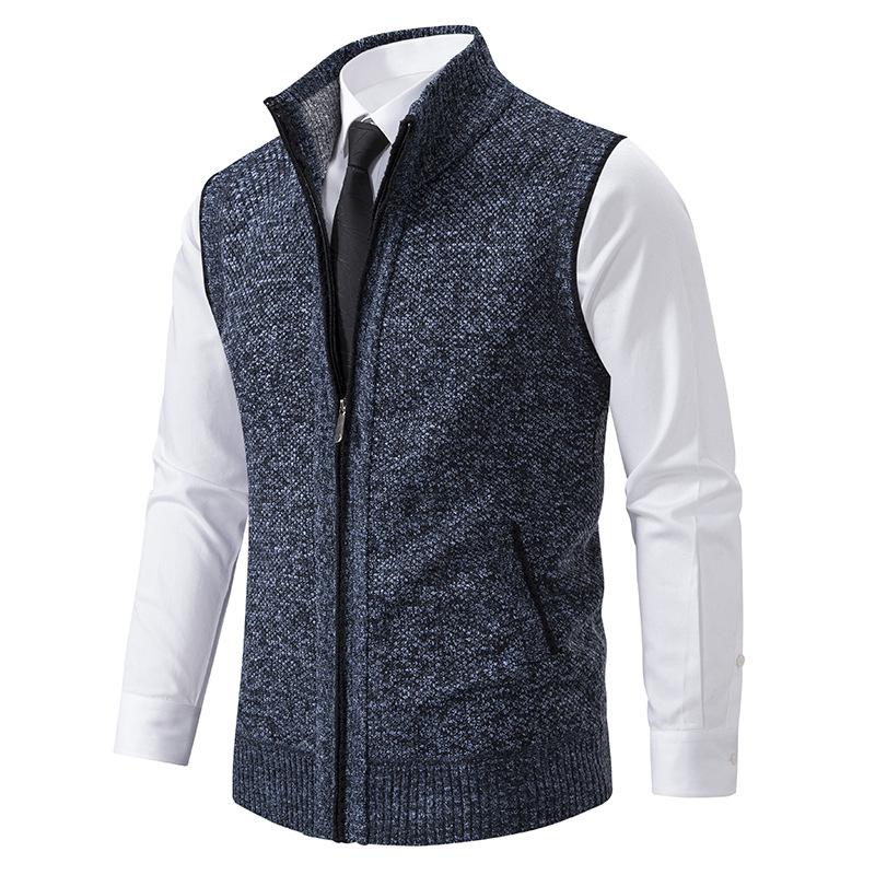 Luis - Gilet Collo Alto con Zip in Pile per Uomo