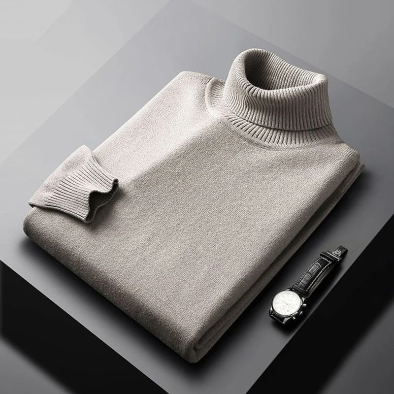 Mario - Pullover classico da uomo invernale con collo alto