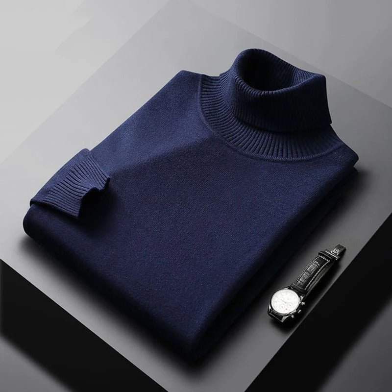 Mario - Pullover classico da uomo invernale con collo alto