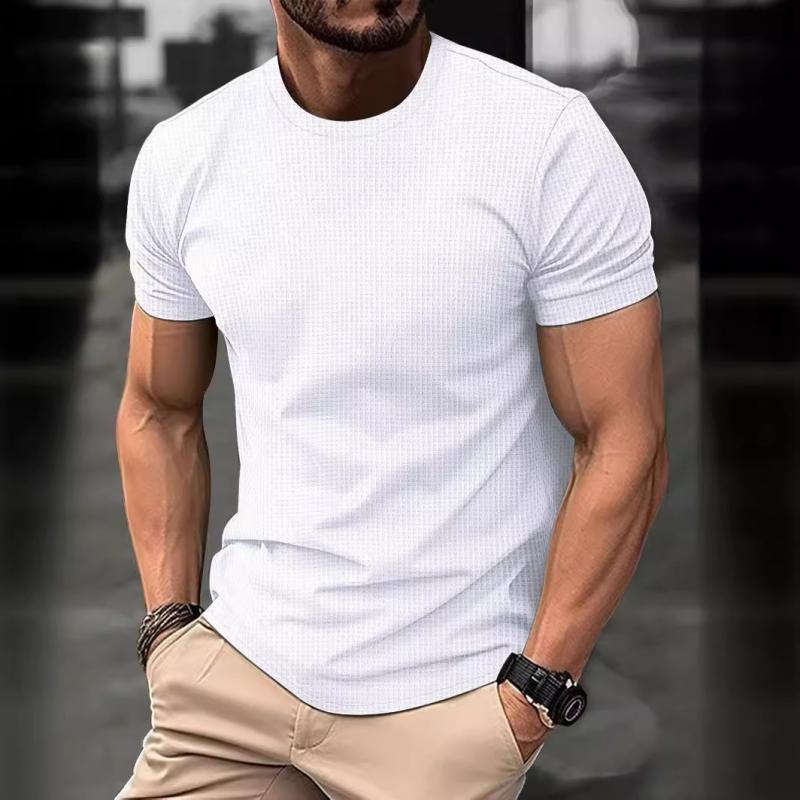 T-shirt casual in seta ghiacciata con collo rotondo