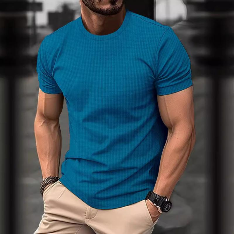 T-shirt casual in seta ghiacciata con collo rotondo