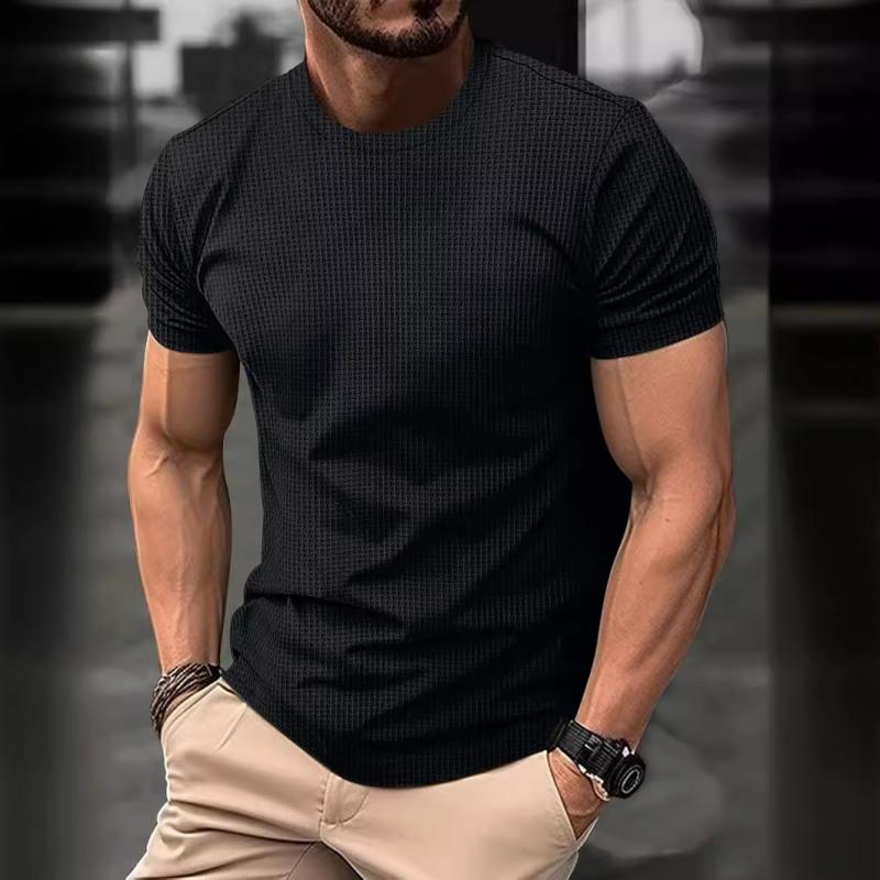 T-shirt casual in seta ghiacciata con collo rotondo