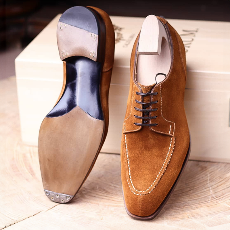 Scarpe Oxfords in Pelle Scamosciata Prestige