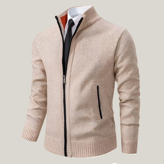 Marco - Giacca in pile Oxford con colletto e zip per un look casual e raffinato