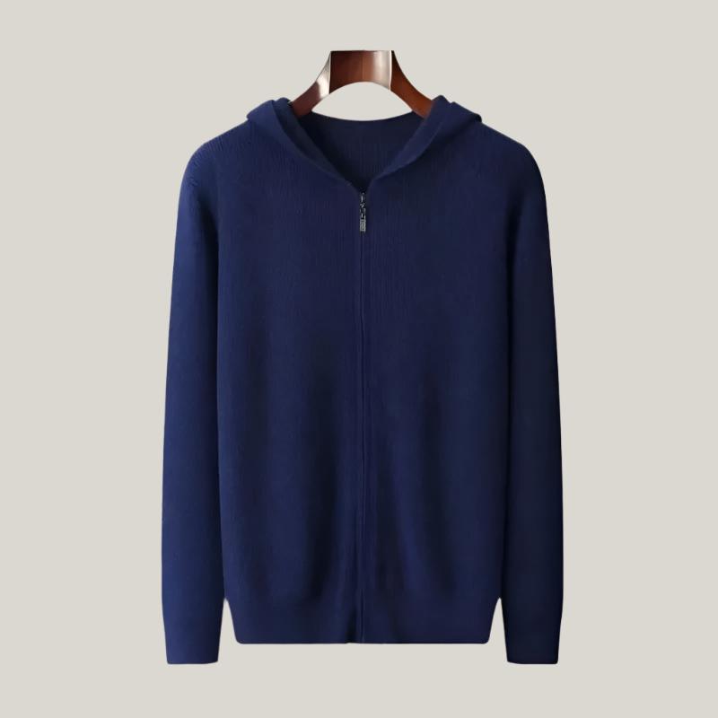 Marco - Stylish hoodie con zip in maglia calda per uomini