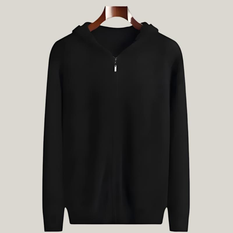 Marco - Stylish hoodie con zip in maglia calda per uomini