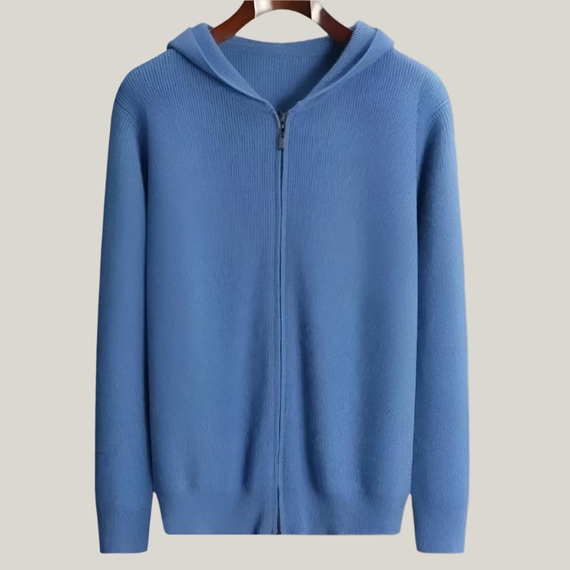 Marco - Stylish hoodie con zip in maglia calda per uomini