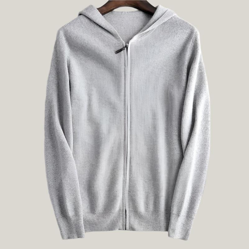 Marco - Stylish hoodie con zip in maglia calda per uomini