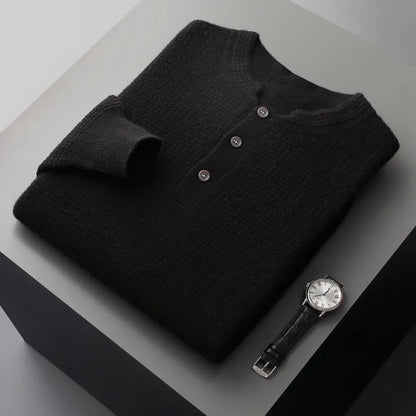 Emmeric - Maglione Invernale Classico a Collo Henley per Uomo