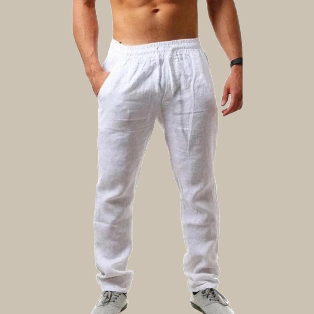 Marco - Elegante pantalone lungo in lino per l'estate